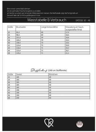 KIbadoo - Schmaler Hoodie Manouk Gr. 32-48 - DIN A 0 Schnittmuster und Anleitung als Broschüre - Kopie
